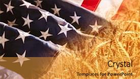  Presentation with rural development - Presentation design consisting of rural development - double exposure of american flag background and a gold colored foreground
