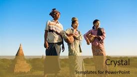  Presentation with myanmar bagan - Audience pleasing slide deck consisting of rural development - group of asian burmese traditional backdrop and a gold colored foreground