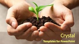  Presentation with rural development - Slide deck having rural development - male hands holding soil background and a tawny brown colored foreground