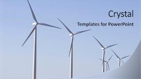  Presentation with farmland - Slides featuring rural development - modern wind farm located background and a light blue colored foreground