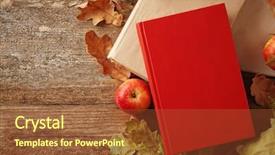  Presentation with books - PPT layouts featuring rural education - beautiful autumn composition with books background and a red colored foreground