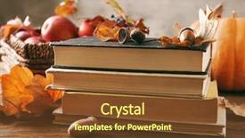 Presentation with books - PPT layouts consisting of rural education - beautiful autumn composition with pile background and a tawny brown colored foreground