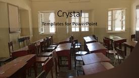  Presentation with rural india - PPT theme featuring rural education - empty classroom of a primary background and a coral colored foreground