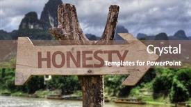  Presentation with honesty - Presentation design with rural education - honesty wooden sign background and a coral colored foreground