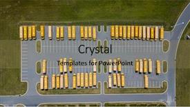  Presentation with buses - PPT layouts enhanced with rural education - school buses prepare for another background and a coral colored foreground