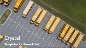  Presentation with buses - Slide deck having rural education - school buses prepare for another background and a gray colored foreground