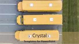  Presentation with buses - Audience pleasing slide deck consisting of rural education - school buses prepare for another backdrop and a yellow colored foreground