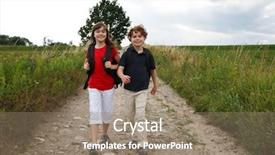  Presentation with school kids - Presentation enhanced with rural education - young kids going to school background and a coral colored foreground