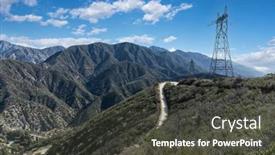  Presentation with fire truck - Cool new PPT theme with rural-electric-power-pylon-towers backdrop and a dark gray colored foreground