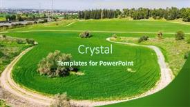  Presentation with dirt roads - Presentation design having rural-fields-and-dirt-roads background and a tawny brown colored foreground