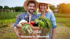  Presentation with rural health - Theme enhanced with rural health - farmers couple in garden background and a coral colored foreground