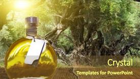  Presentation with olive grove - PPT layouts consisting of rural health - island of zakynthos olive oil background and a tawny brown colored foreground