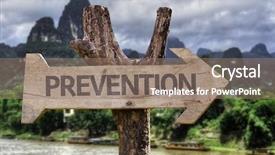  Presentation with pollution prevention - Slide set having rural health - prevention wooden sign background and a coral colored foreground