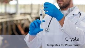  Presentation with animal agriculture - Audience pleasing PPT theme consisting of rural healthcare - agriculture industry farming medicine animal backdrop and a light blue colored foreground