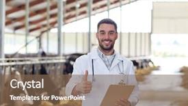  Presentation with rural doctor - PPT layouts consisting of rural healthcare - agriculture industry farming people background and a violet colored foreground