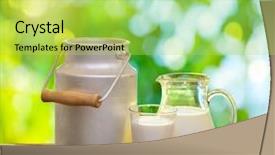  Presentation with milk - Colorful PPT theme enhanced with rural healthcare - fresh organic milk backdrop and a yellow colored foreground