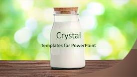  Presentation with milk dairy - Audience pleasing slides consisting of rural healthcare - glass bottle of milk backdrop and a mint green colored foreground