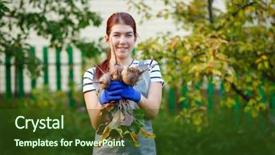  Presentation with beetroot - Amazing theme having rural healthcare - photo of smiling girl backdrop and a  colored foreground