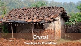  Presentation with hut - Beautiful theme featuring rural-indian-rustic-hut-build backdrop and a tawny brown colored foreground