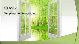  Presentation with rural home - Cool new presentation theme with rural landscape - conceptual image - environmental backdrop and a mint green colored foreground