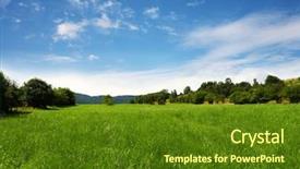  Presentation with nature - PPT theme consisting of rural landscape - grassland nature background background and a tawny brown colored foreground