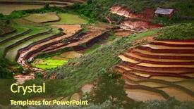  Presentation with soil red - Audience pleasing presentation theme consisting of rural landscape - green hills with red soil backdrop and a tawny brown colored foreground