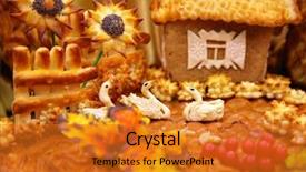  Presentation with rural - Presentation featuring rural-landscape-from-bread background and a gold colored foreground