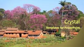  Presentation with brazil - Cool new PPT theme with rural landscape in brazil in spring time backdrop and a tawny brown colored foreground