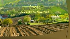  Presentation with clear sunny day rural landscape - Colorful theme enhanced with rural landscape in countryside in south moravia csezh republic backdrop and a tawny brown colored foreground