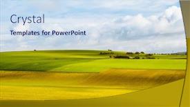  Presentation with rural - Presentation theme enhanced with rural-landscape-of-cultivated-fields background and a sky blue colored foreground