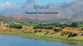  Presentation with farmland - Colorful theme enhanced with rural-landscape-of-farmland-against backdrop and a light blue colored foreground