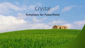  Presentation with abandoned - Presentation theme with rural-landscape-of-sicily background and a light blue colored foreground