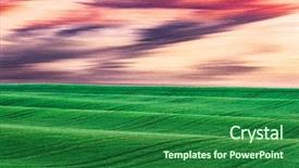  Presentation with agricultural - Presentation consisting of rural landscape with agricultural fields background and a forest green colored foreground