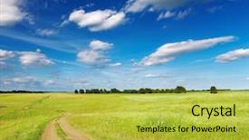  Presentation with rural road - Cool new theme with rural landscape with country road backdrop and a yellow colored foreground