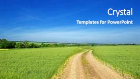  Presentation with rural road - Slide deck enhanced with rural landscape with dirt road background and a cobalt blue colored foreground