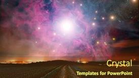  Presentation with rural - Colorful presentation theme enhanced with rural-landscape-with-fantastic-space backdrop and a tawny brown colored foreground