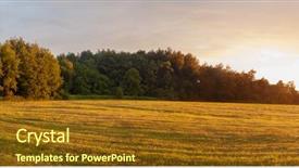  Presentation with rural - Amazing PPT theme having rural landscape with field backdrop and a tawny brown colored foreground
