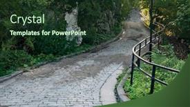  Presentation with rural road - Audience pleasing slides consisting of rural-landscape-with-old-road backdrop and a tawny brown colored foreground