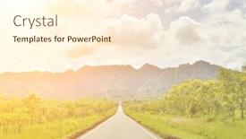  Presentation with rural road - Presentation theme enhanced with rural landscape with road in daytime hualien taiwan asia background and a cream colored foreground