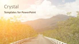  Presentation with rural road - PPT theme consisting of rural landscape with road in daytime hualien taiwan asia background and a cream colored foreground