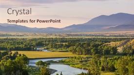  Presentation with clear sunny day rural landscape - PPT theme with rural-landscapes-at-sunset background and a lemonade colored foreground