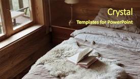  Presentation with log cabin - PPT theme enhanced with rural living - rustic interior of log cabin background and a tawny brown colored foreground