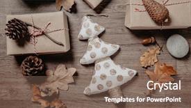  Presentation with white christmas - Slide set with rural living - small white christmas tree background and a violet colored foreground