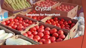  Presentation with boxes - Audience pleasing PPT layouts consisting of rural marketing - fresh vegetables in cardboard boxes backdrop and a tawny brown colored foreground
