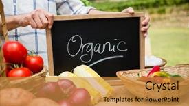  Presentation with slate - Cool new slides with rural marketing - mid section of woman holding backdrop and a gold colored foreground