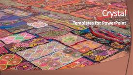  Presentation with mongolian - Slides consisting of rural marketing - mongolian rugs selling background and a coral colored foreground