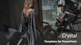  Presentation with urban rural communication - Amazing presentation design having rural marketing - tired woman urban portrait backdrop and a dark gray colored foreground