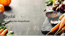  Presentation with healthy food - PPT layouts having rural marketing - vegetables on wood bio healthy background and a light gray colored foreground