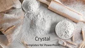  Presentation with flour - Cool new PPT layouts with rural nutrition - heap of flour and rolling backdrop and a light gray colored foreground