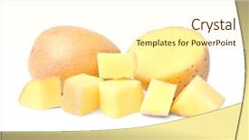  Presentation with helva fresh sliced halva - PPT theme with rural nutrition - raw fresh sliced potato background and a cream colored foreground